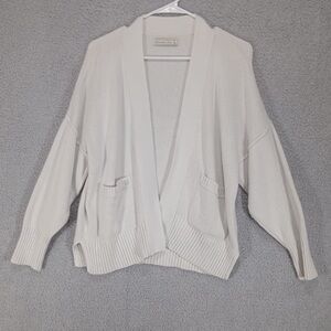 Abercrombie & Fitch Off-White Open Front Cardigan Size L Women